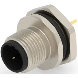 Circular connector, 2 pole, solder connection, screw locking, straight, T4142412021-000