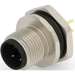 Circular connector, 3 pole, solder connection, screw locking, straight, T4142412031-000