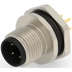Circular connector, 4 pole, solder connection, screw locking, straight, T4142412041-000