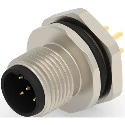 Circular connector, 5 pole, solder connection, screw locking, straight, T4142412051-000 - 1