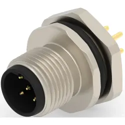 Circular connector, 5 pole, solder connection, screw locking, straight, T4142412051-000
