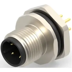 Circular connector, 4 pole, solder connection, screw locking, straight, T4142512041-000