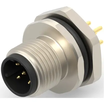Circular connector, 5 pole, solder connection, screw locking, straight, T4142512051-000 - 1