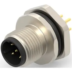 Circular connector, 5 pole, solder connection, screw locking, straight, T4142512051-000