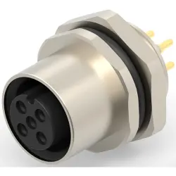 Circular connector, 5 pole, solder connection, screw locking, straight, T4143012051-000