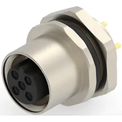 Circular connector, 2 pole, solder connection, screw locking, straight, T4143412021-000