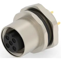 Circular connector, 3 pole, solder connection, screw locking, straight, T4143412031-000