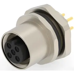 Circular connector, 4 pole, solder connection, screw locking, straight, T4143412041-000