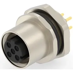 Circular connector, 4 pole, solder connection, screw locking, straight, T4143512041-000