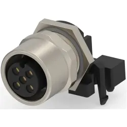 Circular connector, 2 pole, solder connection, screw locking, straight, T4145015021-001