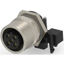 Circular connector, 5 pole, solder connection, angled, T4145415051-001
