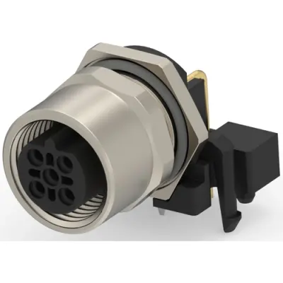 Circular connector, 5 pole, solder connection, screw locking, angled, T4145435051-001 - 1
