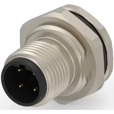 Circular connector, 4 pole, screw locking, straight, T4171010404-001 - 1