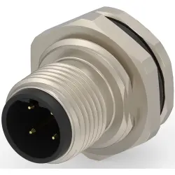 Circular connector, 4 pole, screw locking, straight, T4171010404-001
