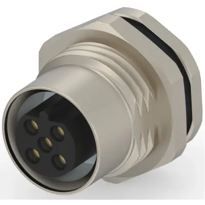 Circular connector, 5 pole, screw locking, straight, T4171110405-001 - 1