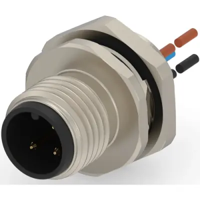 Circular connector, 3 pole, screw locking, straight, T4171210003-001 - 1