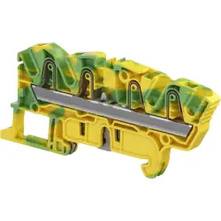 Protective conductor terminal, spring-clamp connection, 0.5-6.0 mm², 4 pole, 8 kV, yellow/green, 1SNK706152R0000