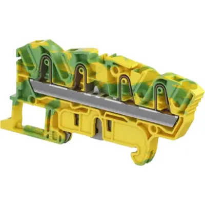 Protective conductor terminal, spring-clamp connection, 0.5-6.0 mm², 4 pole, 8 kV, yellow/green, 1SNK706152R0000 - 1