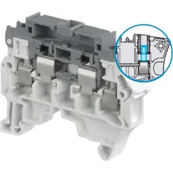 Fuse terminal, screw connection, 0.2-4.0 mm², 2 pole, 6.3 A, 8 kV, dark gray/gray, 1SNK508411R0000