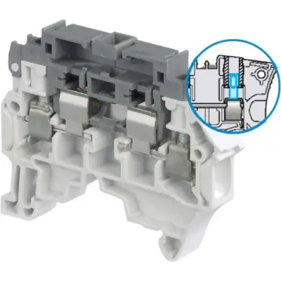 Fuse terminal, screw connection, 0.2-4.0 mm², 2 pole, 6.3 A, 8 kV, dark gray/gray, 1SNK508411R0000 - 1