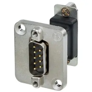 D-Sub plug, 9 pole, standard, equipped, straight, NADB9MF - 1