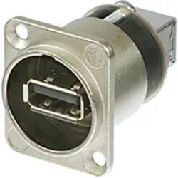 Feed through, USB socket type B 2.0 to USB socket type A 2.0, straight, NAUSB-W