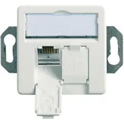 Junction box, Cat 6A, white, flush mounting, for AMJ45, 100022957