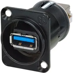 Feed through, USB socket type B 3.0 to USB socket type A 3.0, straight, NAUSB3-B