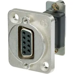 D-Sub socket, 9 pole, standard, equipped, straight, NADB9FF