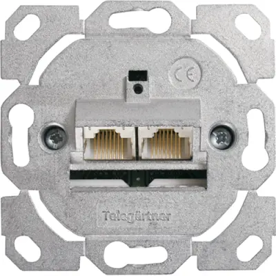 Junction box, Cat 6A, white, flush mounting, for AMJ45, 100022944 - 1
