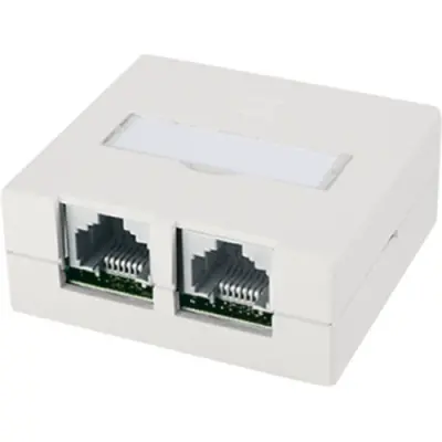 Junction box, Cat 5e, white, surface mounting, 100022997 - 1