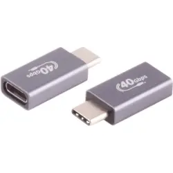 Adapter, USB plug type C 4.0 to USB socket type C 4.0, straight, BYB-4-73F1192