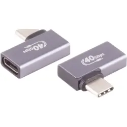 Adapter, USB plug type C 4.0 to USB socket type C 4.0, angled, BYB-4-73F1196