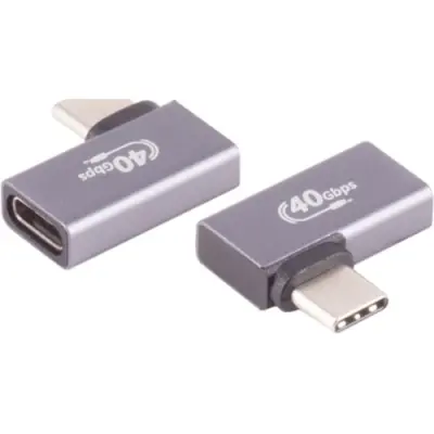 Adapter, USB plug type C 4.0 to USB socket type C 4.0, angled, BYB-4-73F1196 - 1