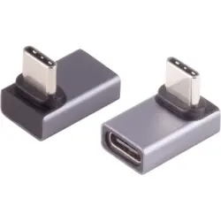 Adapter, USB plug type C 4.0 to USB socket type C 4.0, angled, BYB-4-73F1197