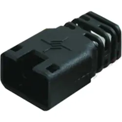 Cable grommet, cable Ø 6 mm, without detent lever protection, L 22.35 mm, plastic, black, 100001166