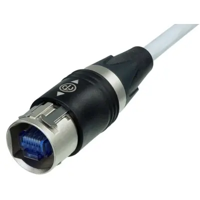 Patch cable, RJ45 plug in housing, straight to RJ45 plug in housing, straight, Cat 6, S/FTP, 10 m, black, NKE6S-10-WOC - 1