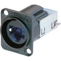 Socket, RJ45, 8 pole, 8P8C, Cat 6, IDC connection, flange mounting, NE8FDY-C6-B