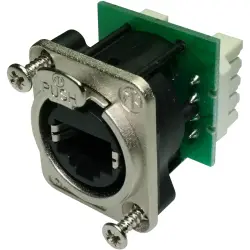 Socket, RJ45, 8 pole, 8P8C, Cat 5e, IDC connection, flange mounting, NE8FDV-YK