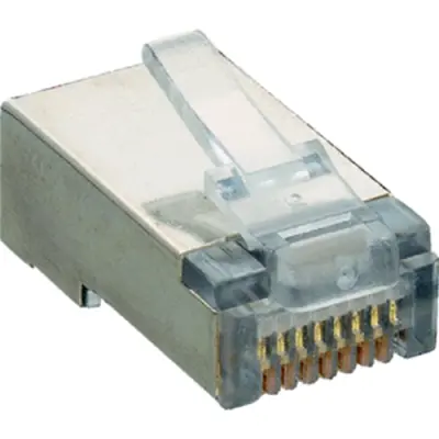 Plug, RJ45, 8 pole, 8P8C, Cat 3, IDC connection, cable assembly, P 129 S - 1
