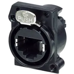 Socket, RJ45, 8 pole, 8P8C, Cat 5e, solder connection, PCB mounting, NE8FAV-C5