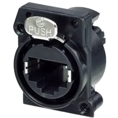 Socket, RJ45, 8 pole, 8P8C, Cat 5e, solder connection, PCB mounting, NE8FAV-C5 - 1