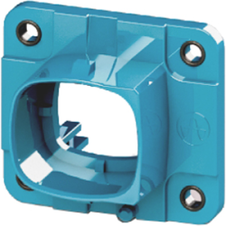 Housing flange, blue, screw mounting, for RJ45 connector, Y-CONFLANGE-10