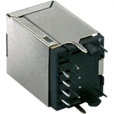 Socket, RJ45, 8 pole, 8P8C, Cat 5, solder connection, through hole, Y-CONJACK-22 - 1