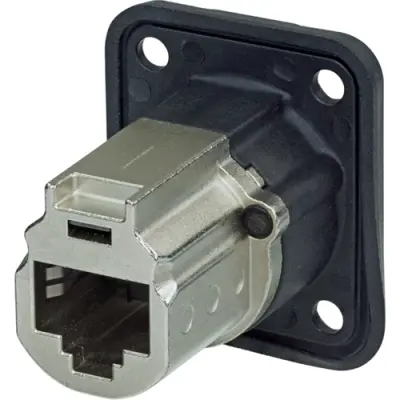 Modular adapter, RJ45 socket to RJ45 socket, straight, Cat 6A, NE8FDX-P6-W - 1