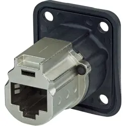 Modular adapter, RJ45 socket to RJ45 socket, straight, Cat 6A, NE8FDX-P6-W