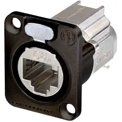 Socket, RJ45, 8 pole, 8P8C, Cat 6A, IDC connection, PCB mounting, NE8FDX-Y6-B