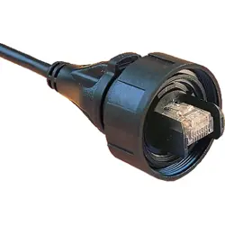 Patch cable, RJ45 plug in housing, straight to RJ45 plug, straight, Cat 5e, S/FTP, PUR, 2 m, black, PX0837/2M00