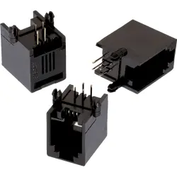 Socket, RJ9/RJ10/RJ22, 4 pole, 4P4C, Cat 5, solder connection, through hole, 615004143821