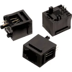 Socket, RJ11/RJ14, 6 pole, 6P6C, Cat 5, solder connection, through hole, 615004144121